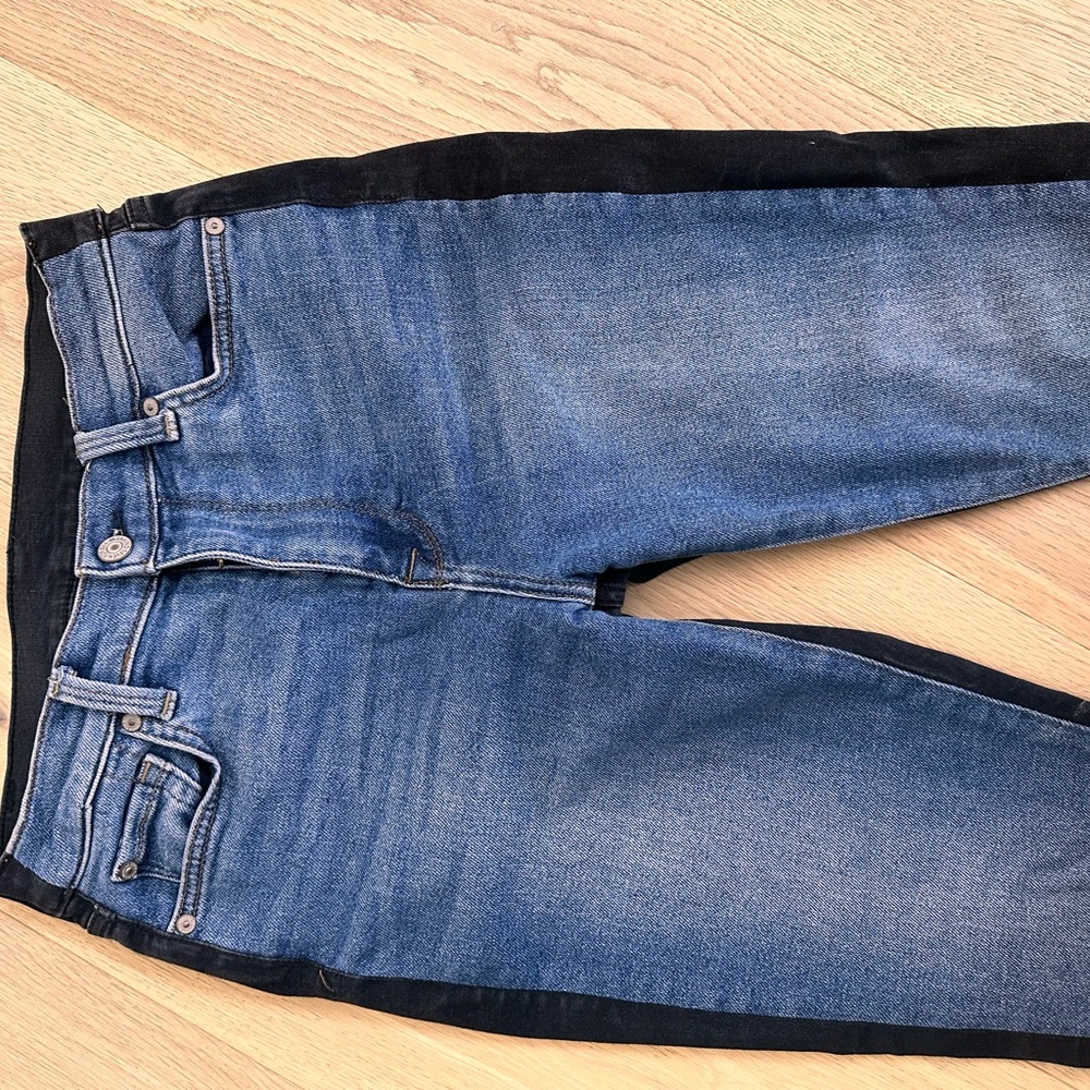 7 For All Mankind Women's Skinny Jeans - Blue and Black